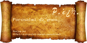 Porcsalmi Ágnes névjegykártya